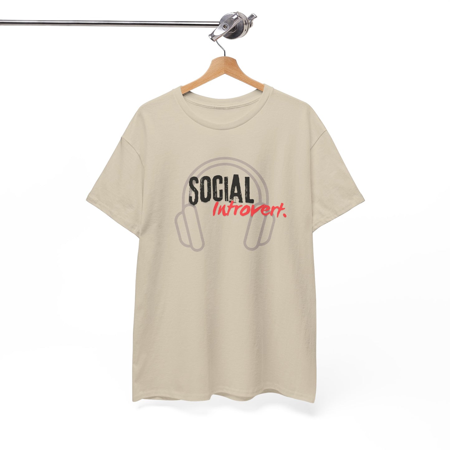 "Social Introvert" Comfortable Cotton Tee with Classic Fit