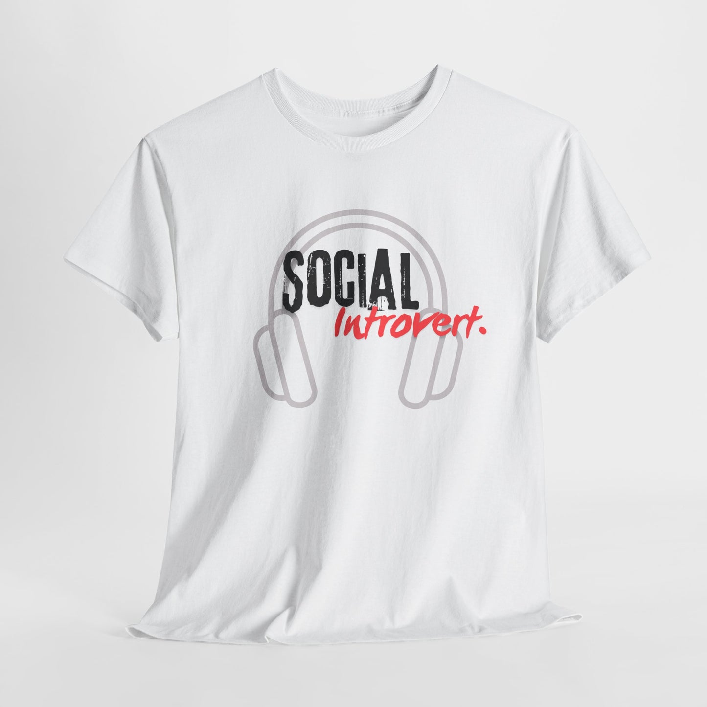 "Social Introvert" Comfortable Cotton Tee with Classic Fit