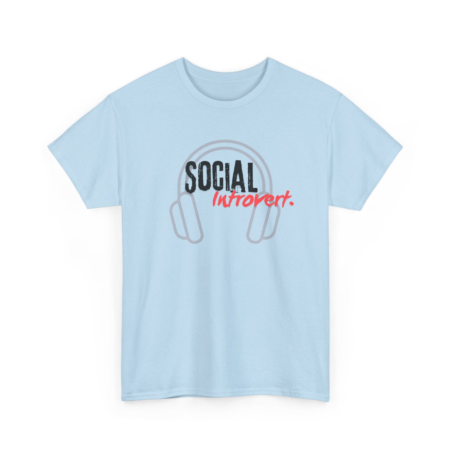 "Social Introvert" Comfortable Cotton Tee with Classic Fit