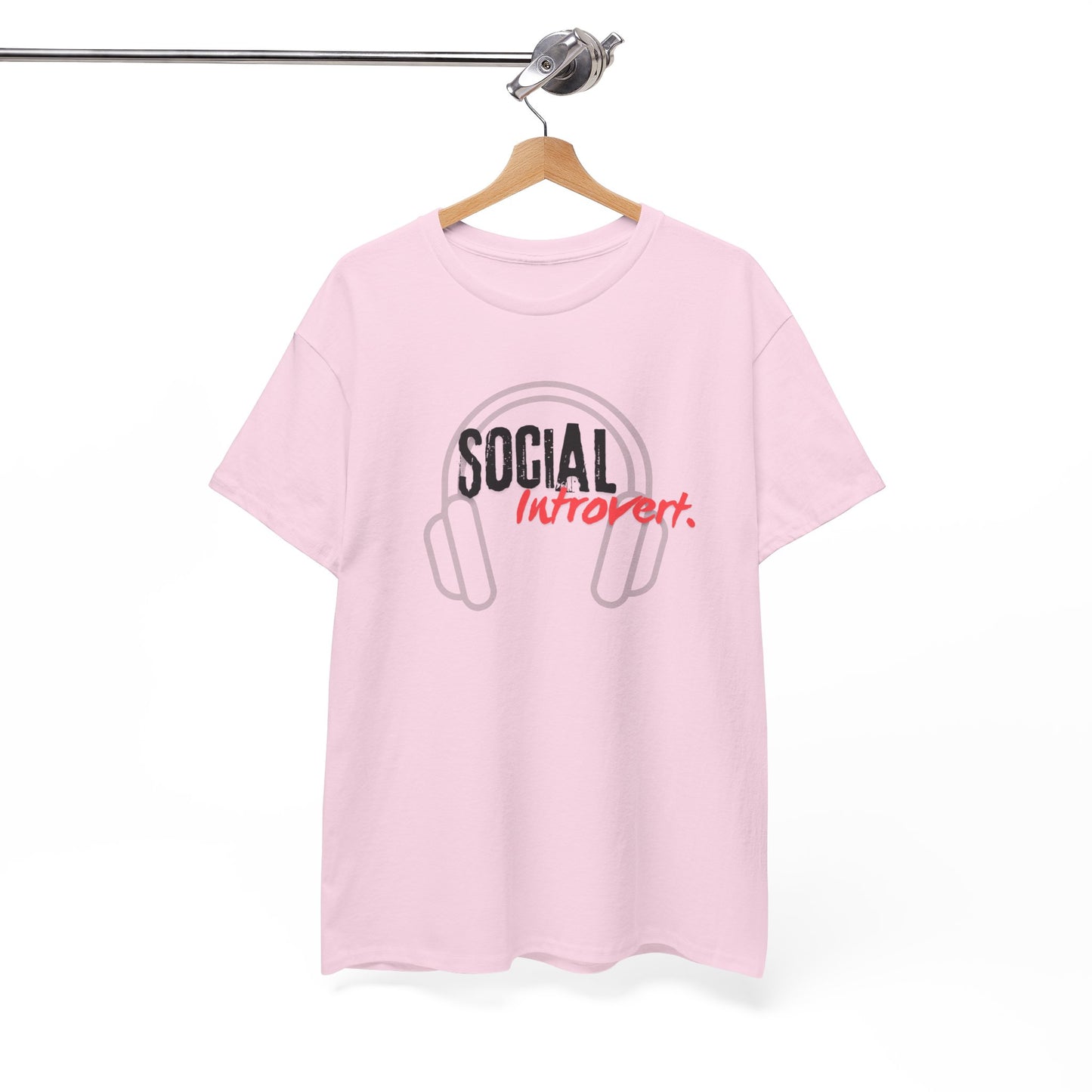 "Social Introvert" Comfortable Cotton Tee with Classic Fit