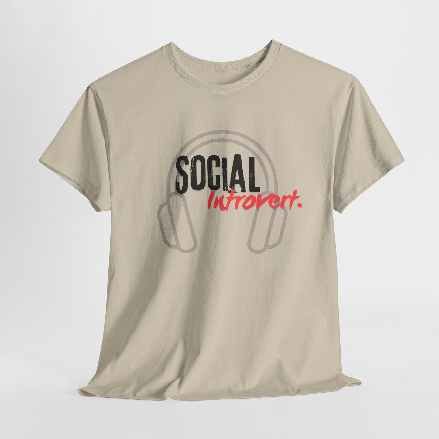 "Social Introvert" Comfortable Cotton Tee with Classic Fit