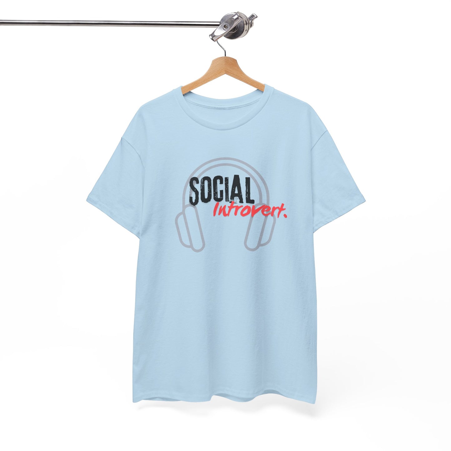 "Social Introvert" Comfortable Cotton Tee with Classic Fit