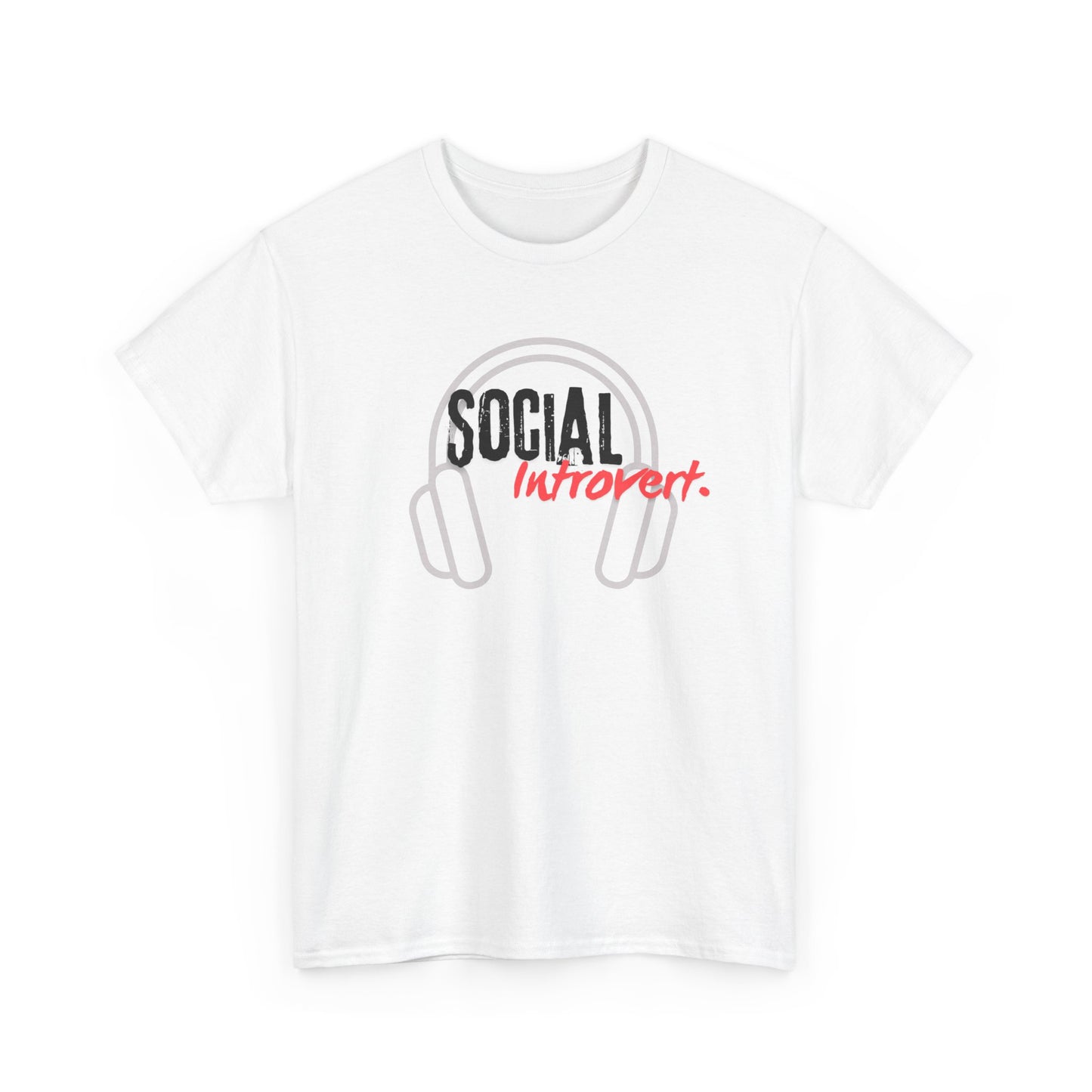 "Social Introvert" Comfortable Cotton Tee with Classic Fit