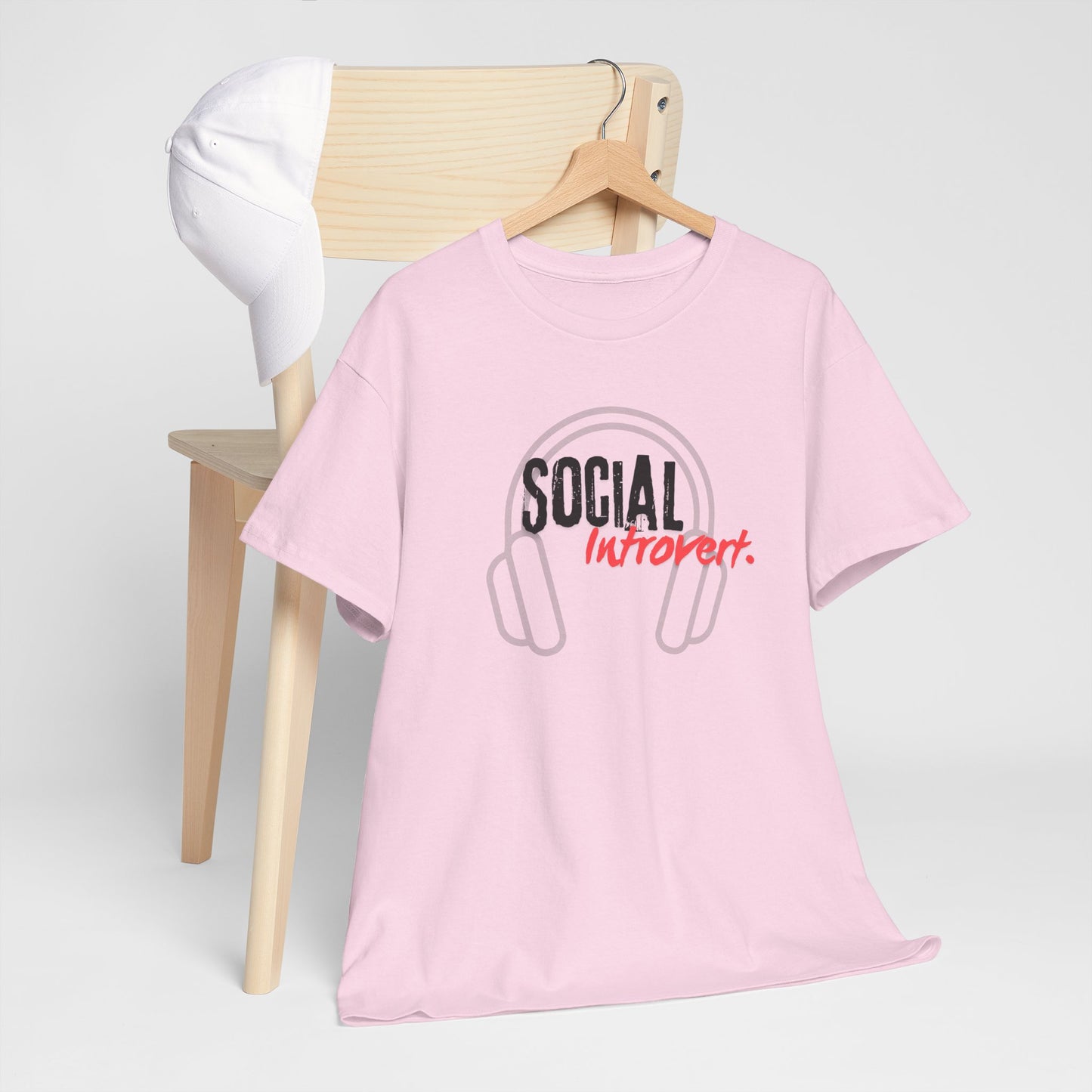 "Social Introvert" Comfortable Cotton Tee with Classic Fit