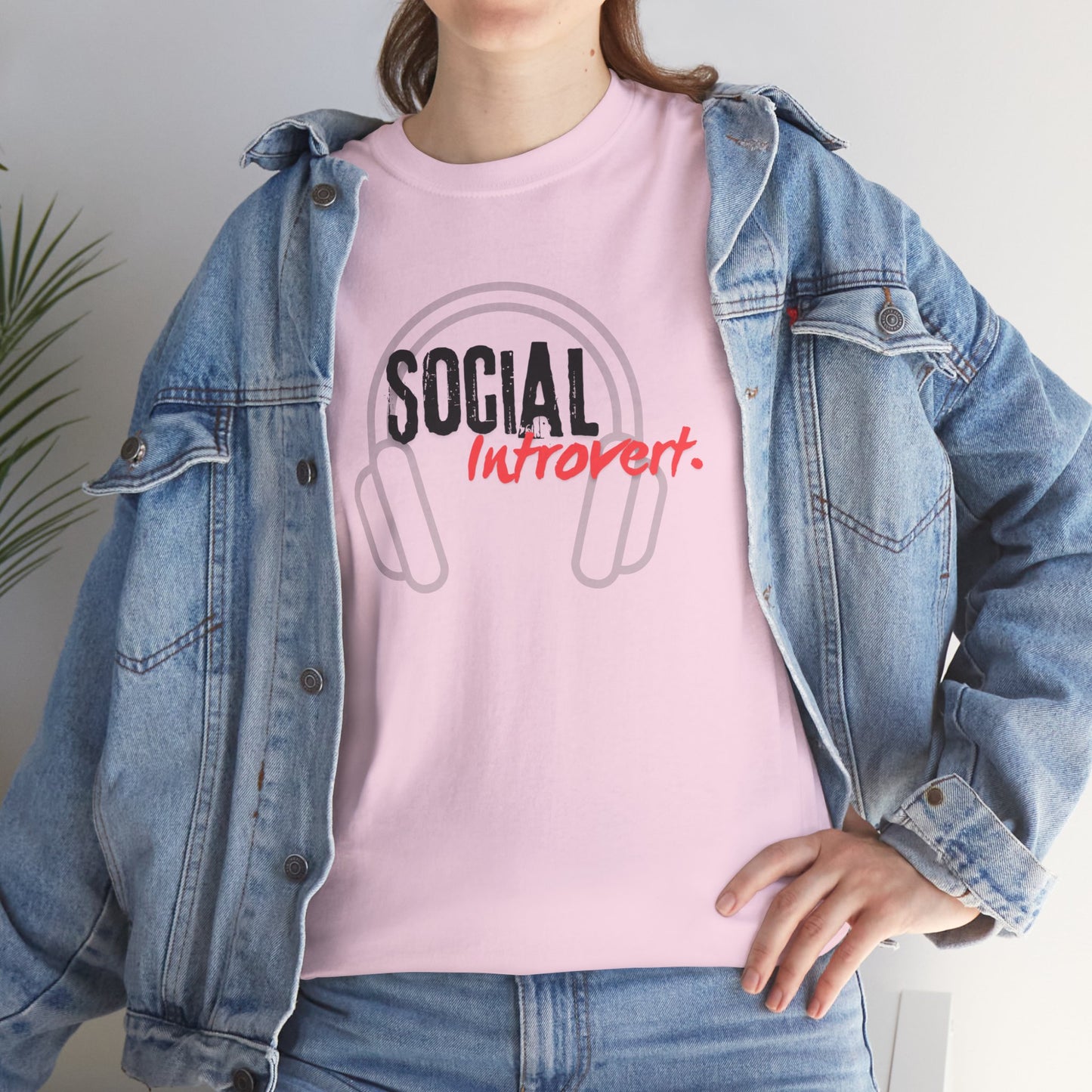 "Social Introvert" Comfortable Cotton Tee with Classic Fit