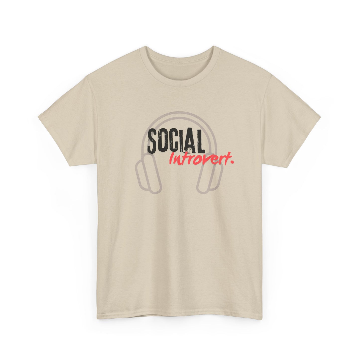 "Social Introvert" Comfortable Cotton Tee with Classic Fit