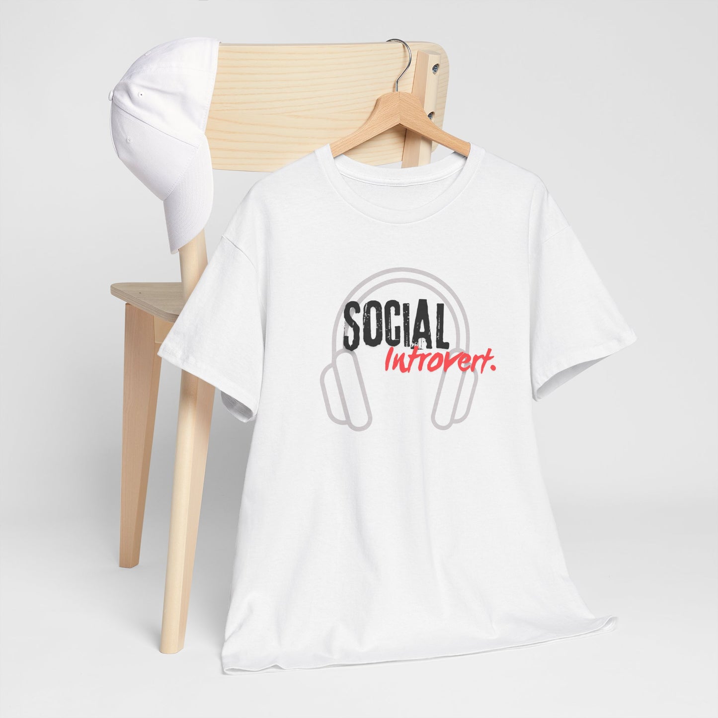 "Social Introvert" Comfortable Cotton Tee with Classic Fit