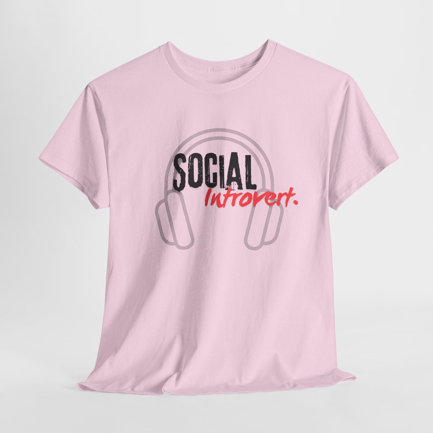 "Social Introvert" Comfortable Cotton Tee with Classic Fit