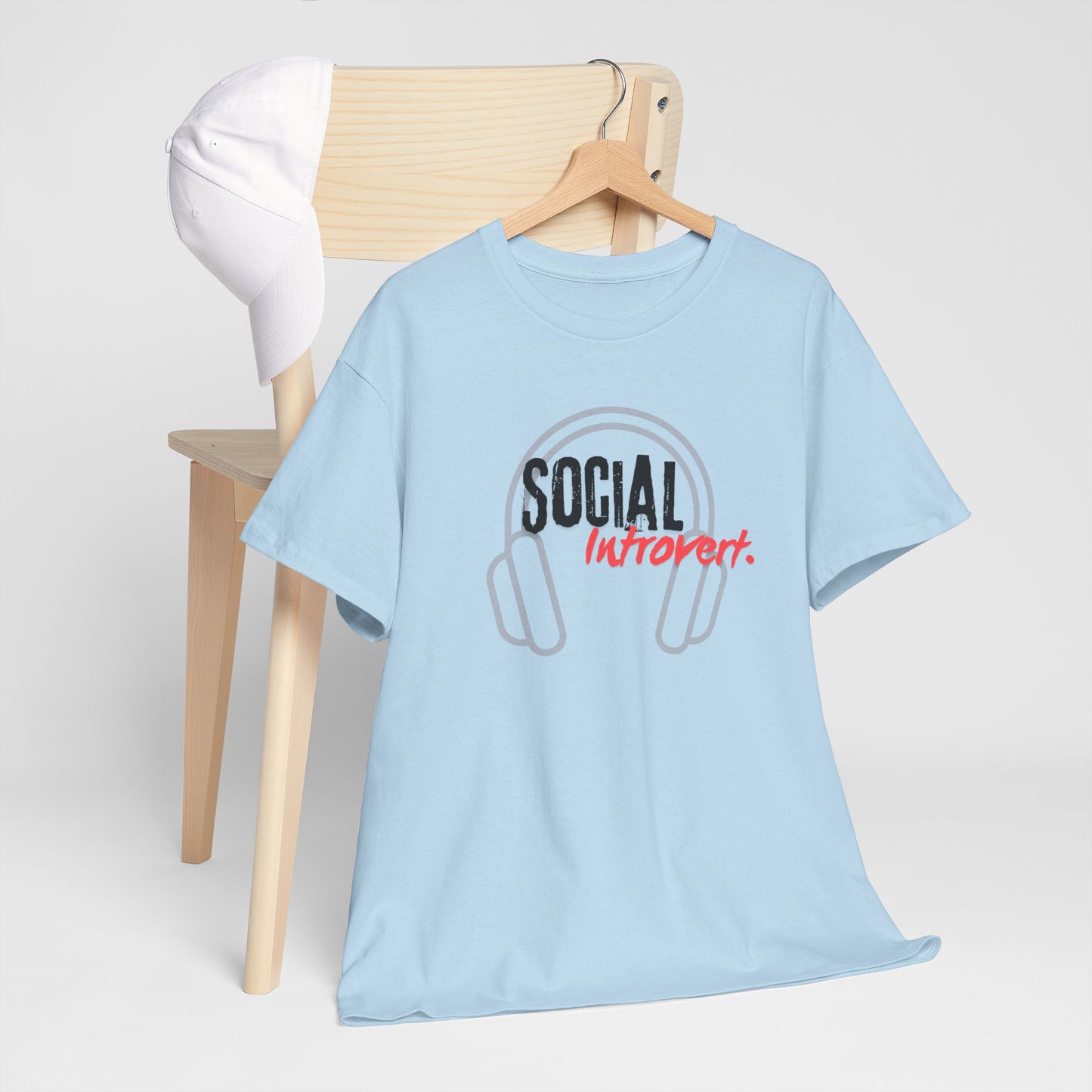 "Social Introvert" Comfortable Cotton Tee with Classic Fit