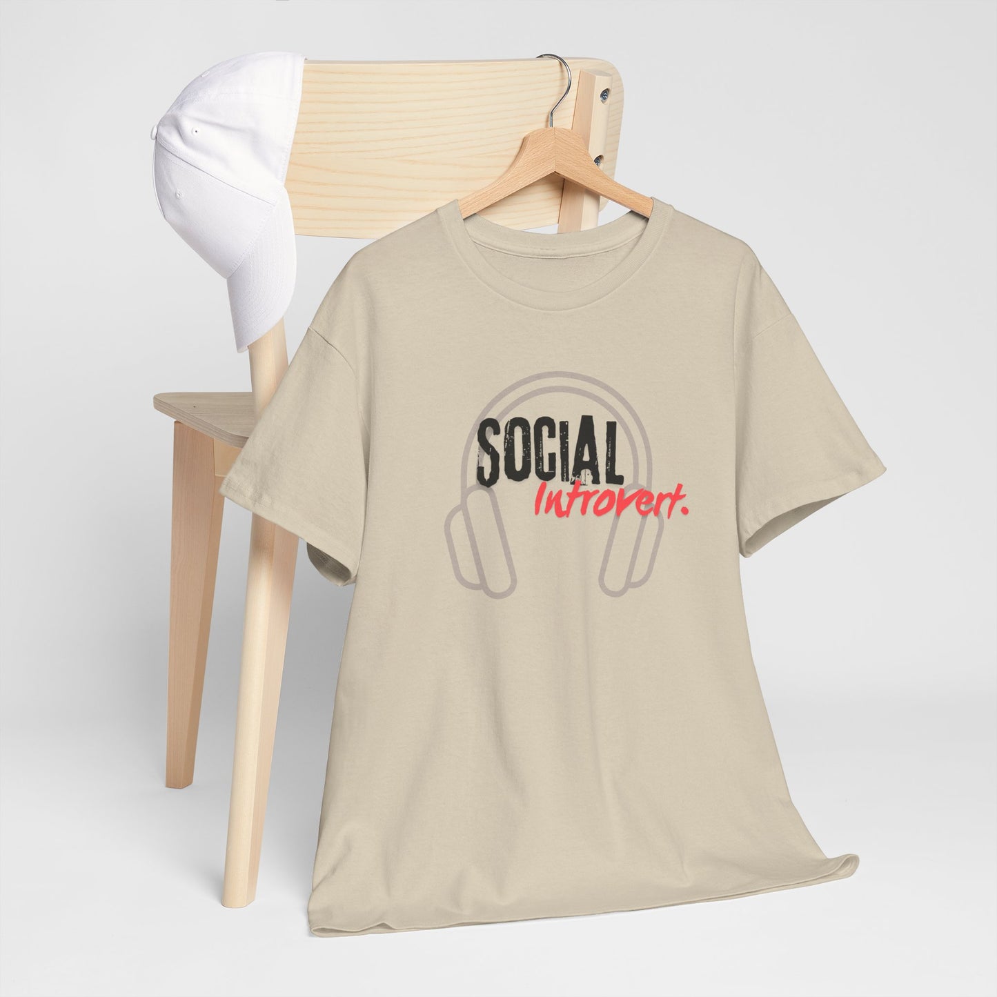 "Social Introvert" Comfortable Cotton Tee with Classic Fit